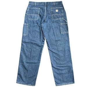 Carhartt FRB13 DNM Flame Resistant Original Fit Carpenter Jeans 38x32 CAT 2